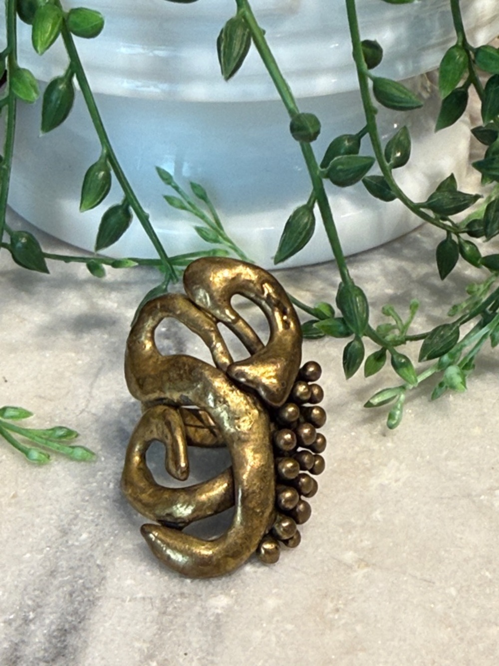 Vintage Brass Statement Ring